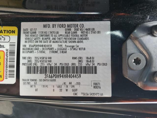 Photo 11 VIN: 3FA6P0H94HR404459 - FORD FUSION SE 