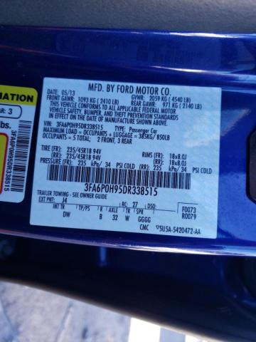 Photo 11 VIN: 3FA6P0H95DR338515 - FORD FUSION SE 