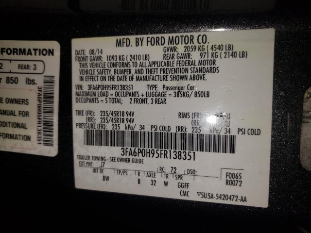 Photo 9 VIN: 3FA6P0H95FR138351 - FORD FUSION SE 