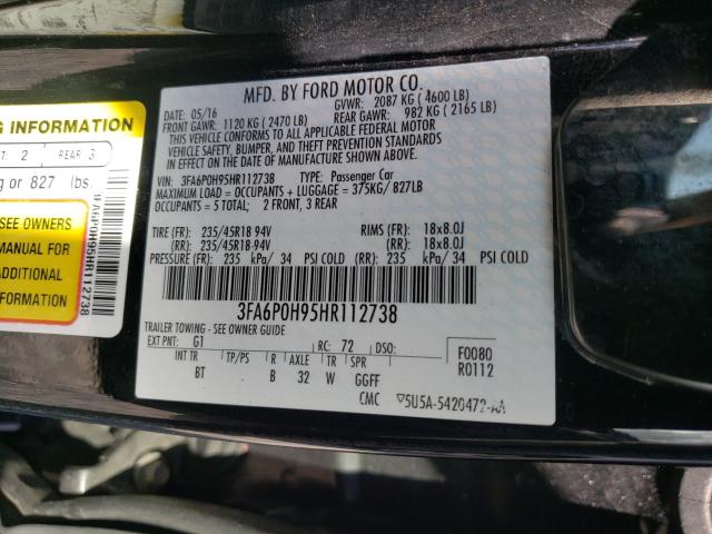 Photo 9 VIN: 3FA6P0H95HR112738 - FORD FUSION SE 