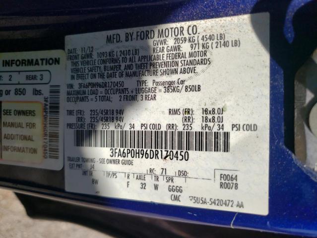 Photo 9 VIN: 3FA6P0H96DR170450 - FORD FUSION SE 