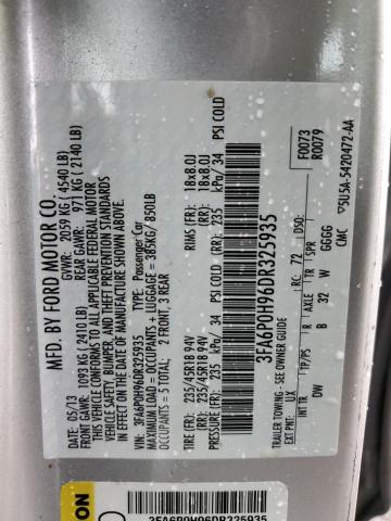 Photo 11 VIN: 3FA6P0H96DR325935 - FORD FUSION SE 