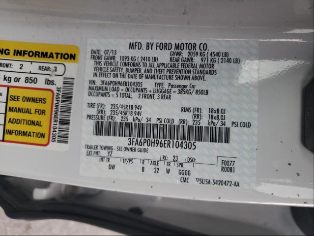 Photo 9 VIN: 3FA6P0H96ER104305 - FORD FUSION SE 