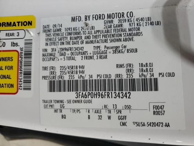 Photo 11 VIN: 3FA6P0H96FR134342 - FORD FUSION SE 