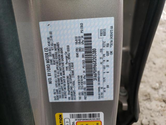 Photo 11 VIN: 3FA6P0H96GR205380 - FORD FUSION SE 