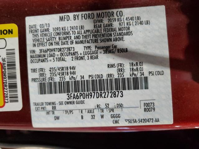 Photo 11 VIN: 3FA6P0H97DR272873 - FORD FUSION SE 