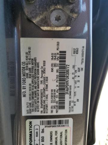 Photo 9 VIN: 3FA6P0H97DR308772 - FORD FUSION SE 