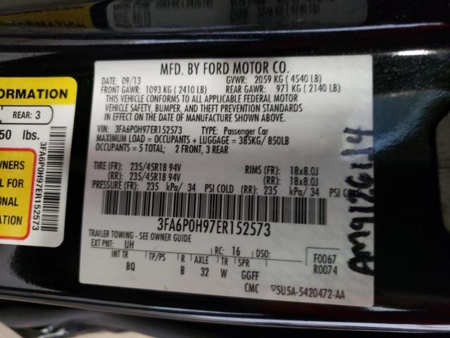 Photo 9 VIN: 3FA6P0H97ER152573 - FORD FUSION SE 