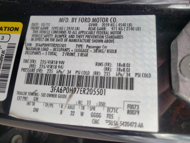 Photo 11 VIN: 3FA6P0H97ER205501 - FORD FUSION SE 