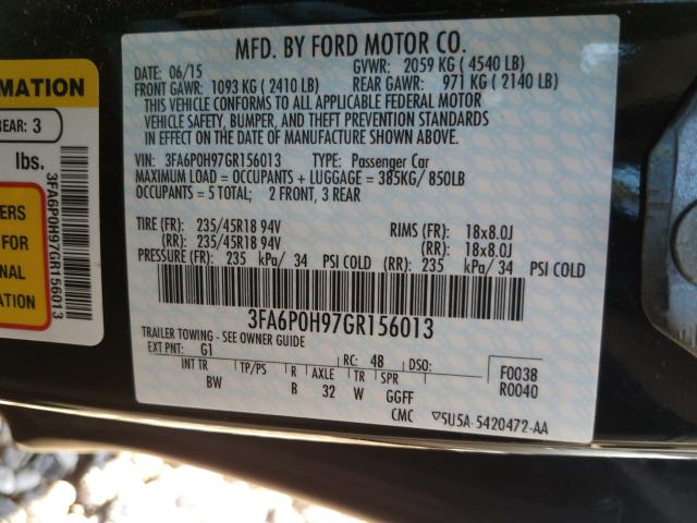 Photo 9 VIN: 3FA6P0H97GR156013 - FORD FUSION SE 