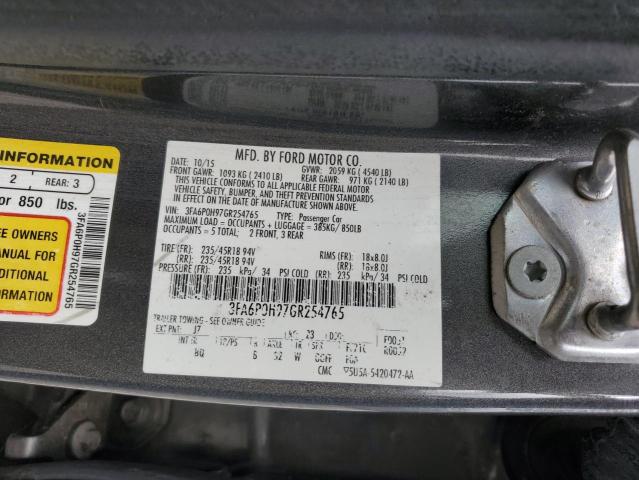 Photo 11 VIN: 3FA6P0H97GR254765 - FORD FUSION SE 