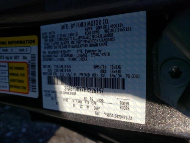 Photo 9 VIN: 3FA6P0H97HR226157 - FORD FUSION 