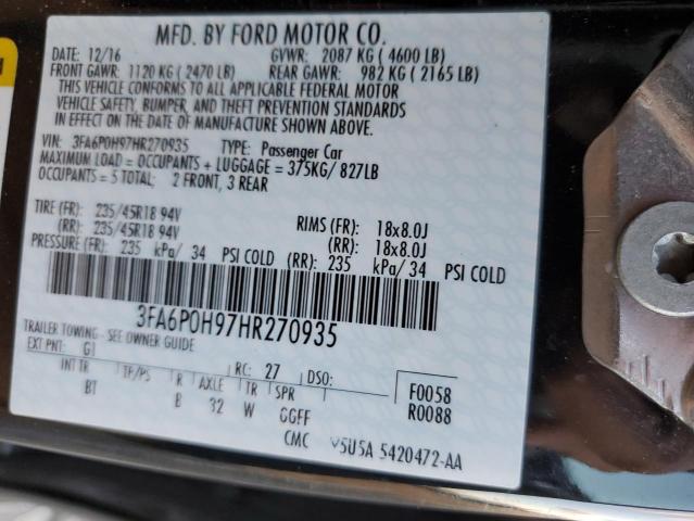 Photo 11 VIN: 3FA6P0H97HR270935 - FORD FUSION 