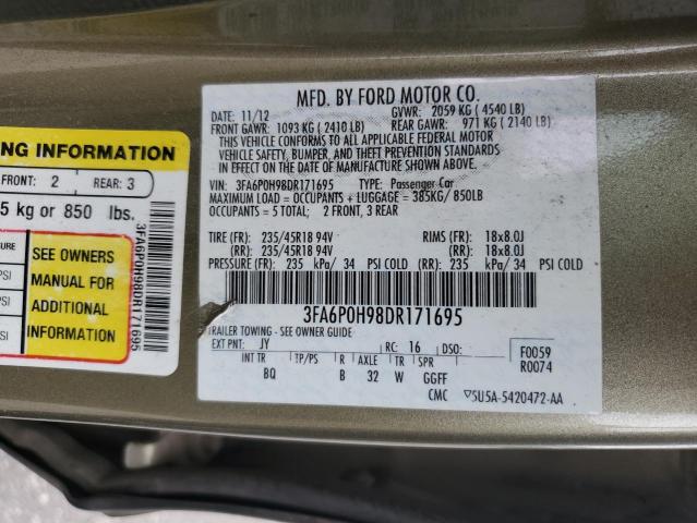 Photo 11 VIN: 3FA6P0H98DR171695 - FORD FUSION SE 