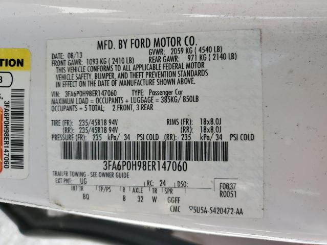 Photo 12 VIN: 3FA6P0H98ER147060 - FORD FUSION SE 