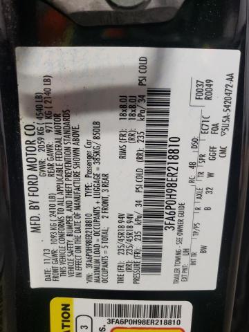 Photo 12 VIN: 3FA6P0H98ER218810 - FORD FUSION SE 