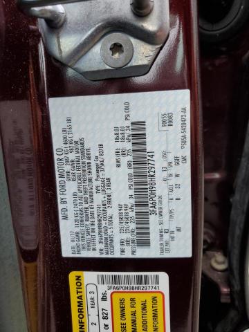 Photo 11 VIN: 3FA6P0H98HR297741 - FORD FUSION SE 