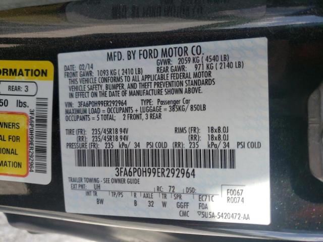 Photo 9 VIN: 3FA6P0H99ER292964 - FORD FUSION SE 