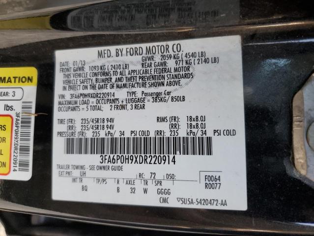 Photo 12 VIN: 3FA6P0H9XDR220914 - FORD FUSION SE 