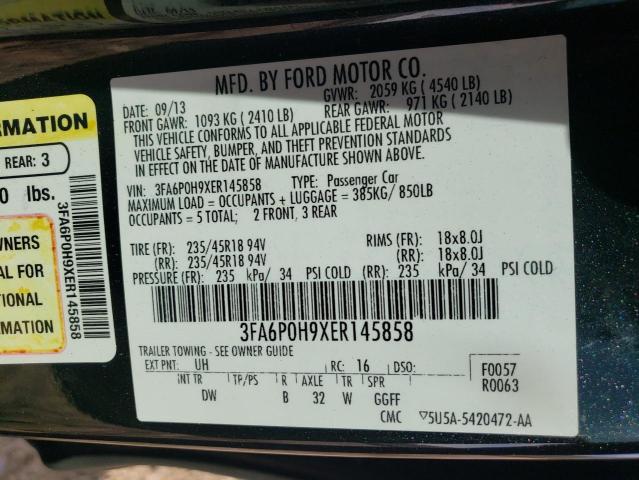 Photo 11 VIN: 3FA6P0H9XER145858 - FORD FUSION SE 