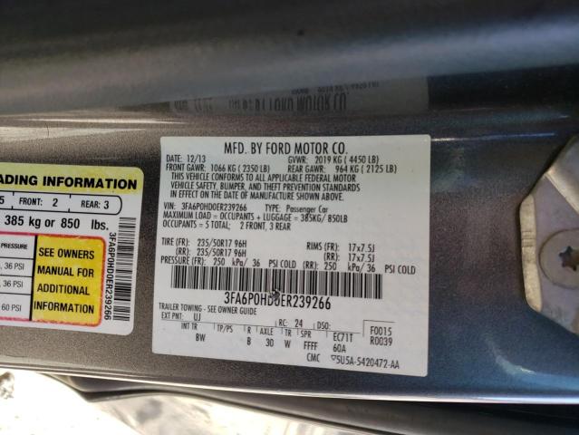 Photo 9 VIN: 3FA6P0HD0ER239266 - FORD FUSION 