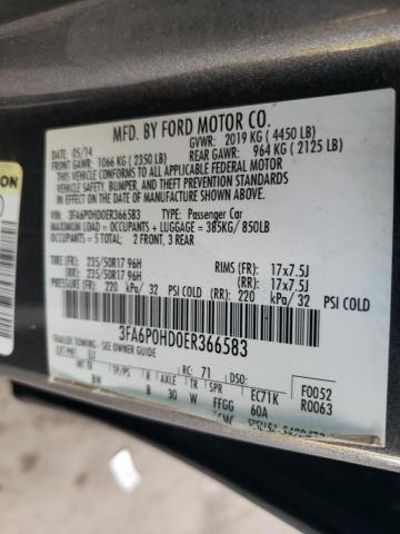 Photo 11 VIN: 3FA6P0HD0ER366583 - FORD FUSION SE 