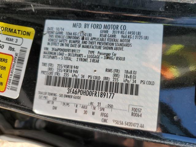 Photo 11 VIN: 3FA6P0HD0FR189177 - FORD FUSION SE 