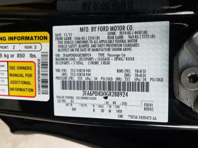 Photo 9 VIN: 3FA6P0HD0GR288924 - FORD FUSION 