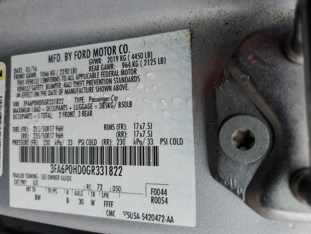 Photo 11 VIN: 3FA6P0HD0GR331822 - FORD FUSION SE 