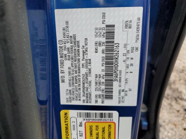 Photo 12 VIN: 3FA6P0HD0HR262163 - FORD FUSION SE 