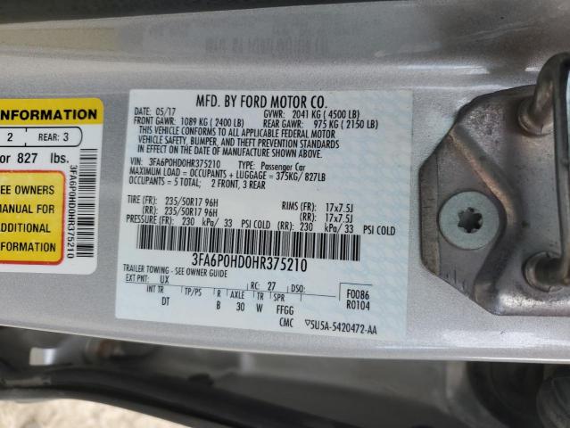 Photo 11 VIN: 3FA6P0HD0HR375210 - FORD FUSION SE 