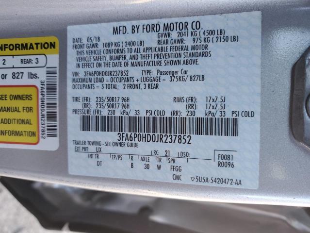 Photo 11 VIN: 3FA6P0HD0JR237852 - FORD FUSION 