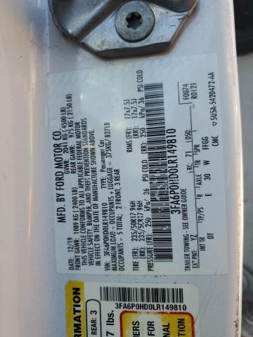 Photo 11 VIN: 3FA6P0HD0LR149810 - FORD FUSION 