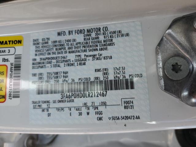 Photo 11 VIN: 3FA6P0HD0LR212467 - FORD FUSION SE 