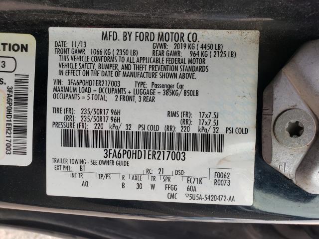 Photo 9 VIN: 3FA6P0HD1ER217003 - FORD FUSION SE 