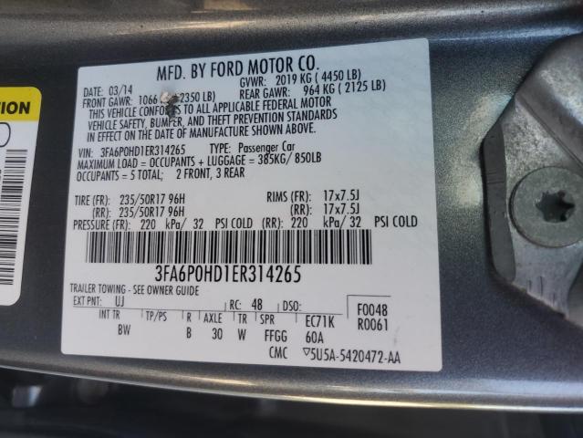 Photo 12 VIN: 3FA6P0HD1ER314265 - FORD FUSION 