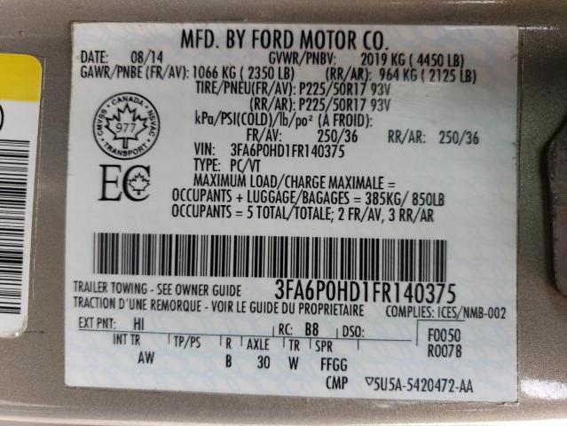 Photo 11 VIN: 3FA6P0HD1FR140375 - FORD FUSION 