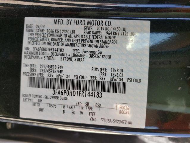 Photo 9 VIN: 3FA6P0HD1FR144183 - FORD FUSION SE 