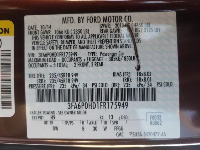 Photo 11 VIN: 3FA6P0HD1FR175949 - FORD FUSION 