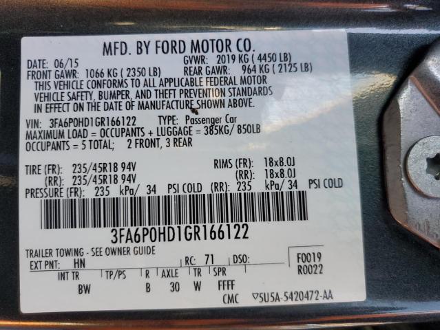 Photo 11 VIN: 3FA6P0HD1GR166122 - FORD FUSION SE 