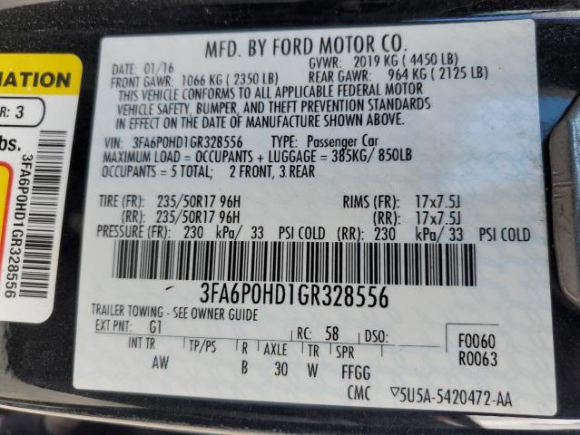 Photo 11 VIN: 3FA6P0HD1GR328556 - FORD FUSION 