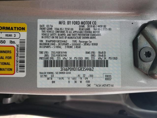 Photo 11 VIN: 3FA6P0HD1GR354462 - FORD FUSION SE 