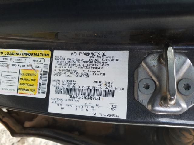 Photo 9 VIN: 3FA6P0HD1GR402638 - FORD FUSION SE 