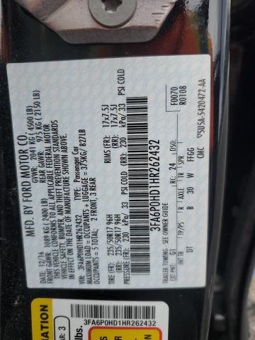 Photo 11 VIN: 3FA6P0HD1HR262432 - FORD FUSION SE 