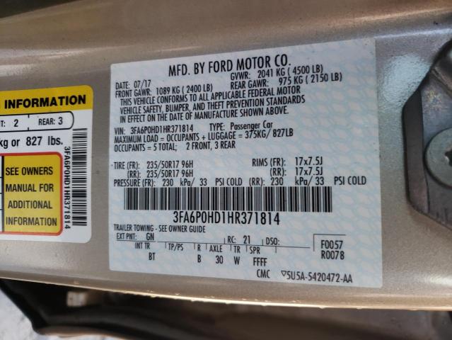 Photo 9 VIN: 3FA6P0HD1HR371814 - FORD FUSION SE 