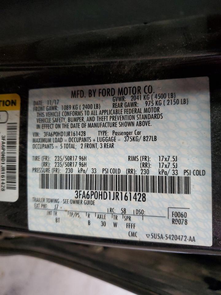 Photo 11 VIN: 3FA6P0HD1JR161428 - FORD FUSION 