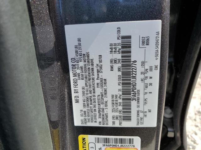 Photo 9 VIN: 3FA6P0HD1JR222776 - FORD FUSION SE 