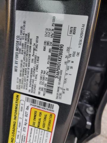 Photo 11 VIN: 3FA6P0HD1KR280890 - FORD FUSION SE 