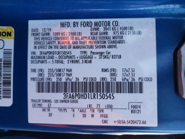 Photo 9 VIN: 3FA6P0HD1LR150545 - FORD FUSION SE 