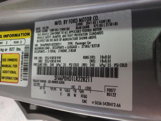 Photo 11 VIN: 3FA6P0HD1LR228211 - FORD FUSION SE 